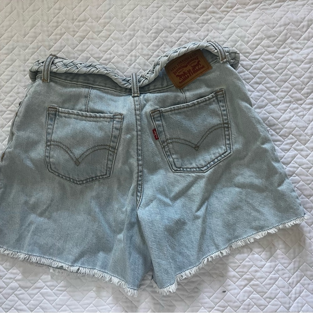 Girls Levi's Light Blue Jean Skirty Shorts with Belt - Picture 2 of 5
